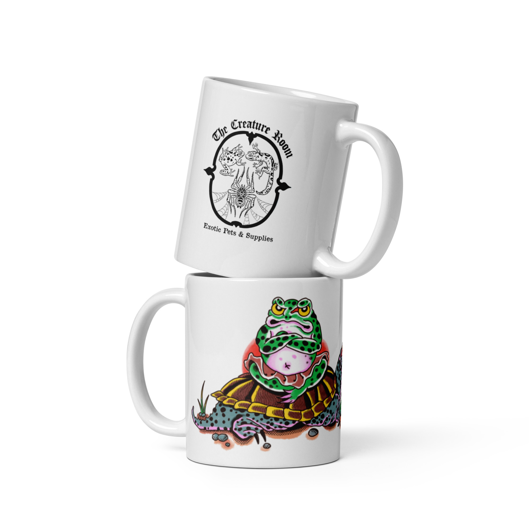 White Turtle Frog Mug - Image 2