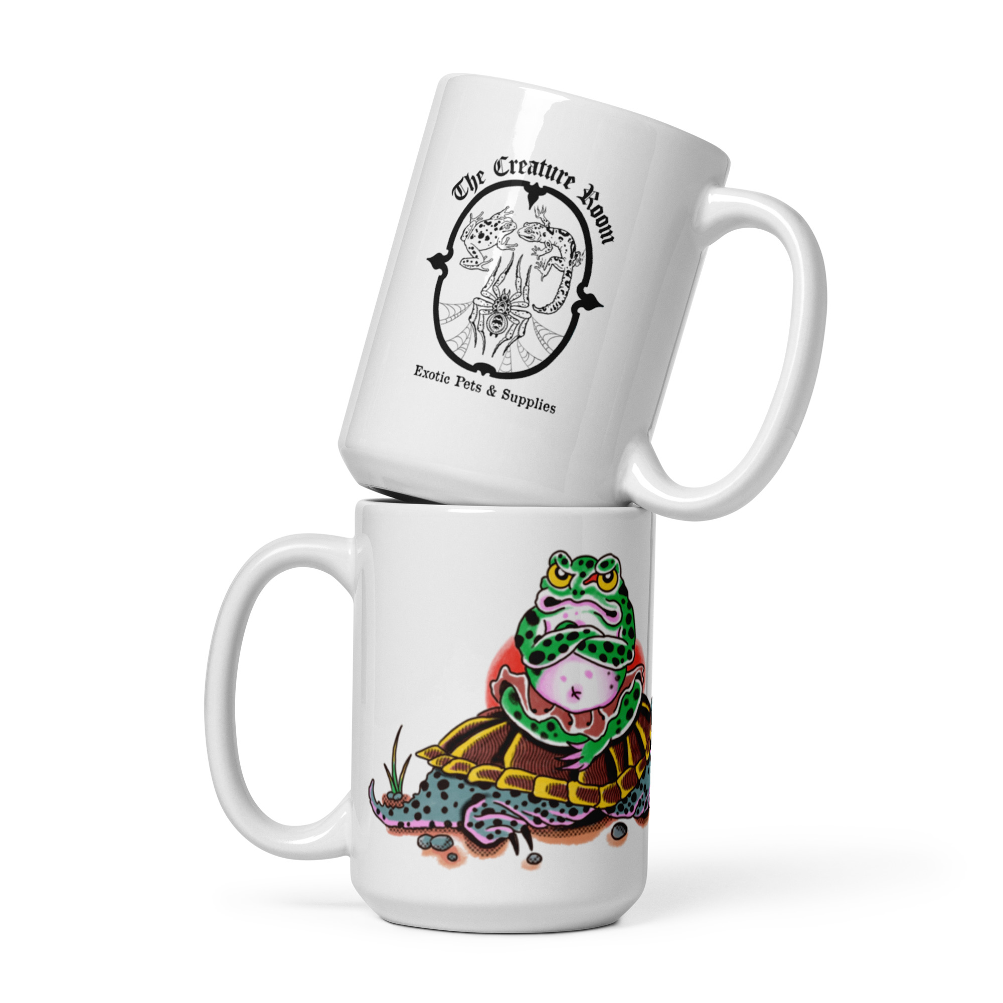 White Turtle Frog Mug - Image 3