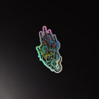 Snake Hand Holographic Stickers